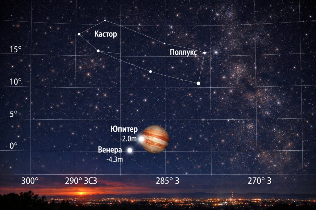 Сближение Венеры и Юпитера