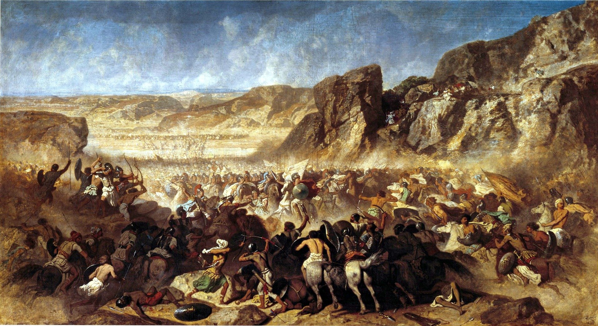 Отступление десяти тысяч в битве при Кунаксе, by Жан-Адриен Гинье. Лувр